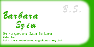 barbara szim business card